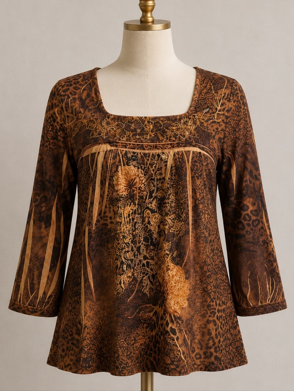 B.L.E.U.  Boho Skirted Flare Arm Top.
